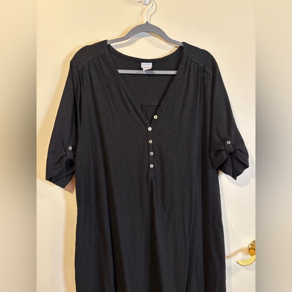 Chico’s Maxi Dress Women’s Size 20/22 Black Relaxed Casual Comfy - Picture 2 of 7